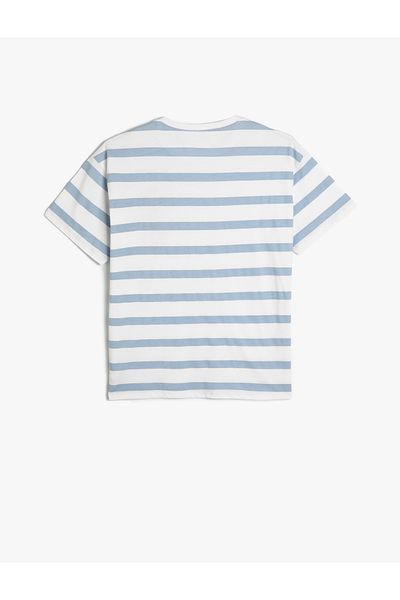 Koton Summer Cotton T-Shirt - Short Sleeve, Crew Neck, Print Detail