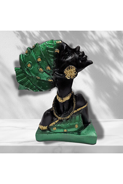 Eymen Hobi Dekoratif Afrikalı Kadın Heykel Büst Biblo,DEKOR,DEKORATİF,OBJE,EV...