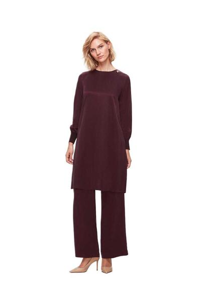 MISS DALIDA Bordo Bol Paça Cupro Pantolon T25K-7015