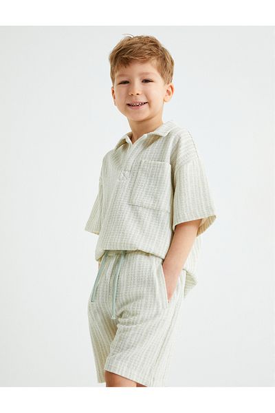 Koton Polo Neck Short Sleeve T-Shirt - Pocket Detail