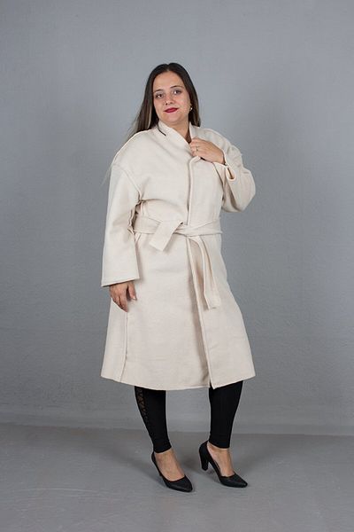 Truva XXL Large Size Women's Clothing Oversize Cashmere Coat