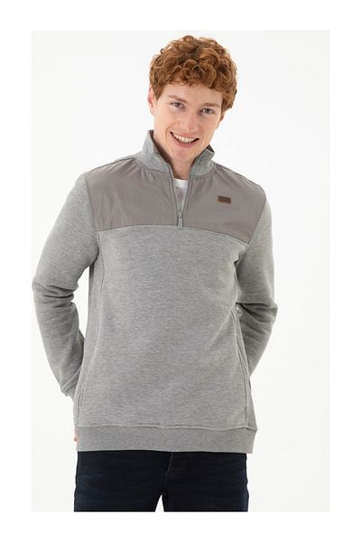 U.S. Polo Assn. Мъжки суитшърт в сив меланж 50271102-VR086