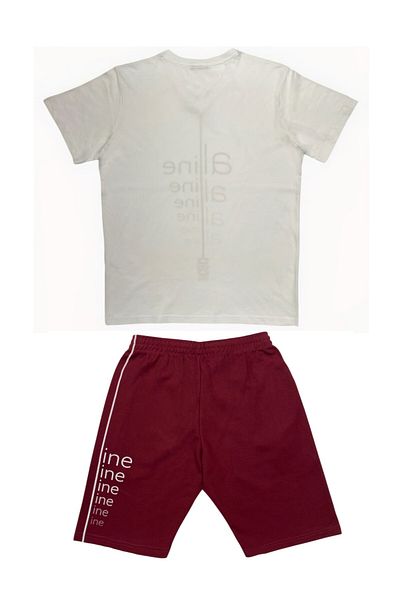 Masimar Men's 2 Thread Printed V-Neck Shorts T-Shirt Set