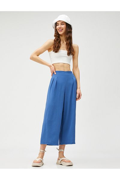 Koton Hose mit weitem Bein, bauchfrei, hohe Taille, Abnäher