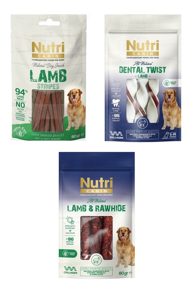 Nutri Canin Fileto + Dental + Rawhide Kemik Karma Kuzu Etli Köpek Ödülü 80 Gr...