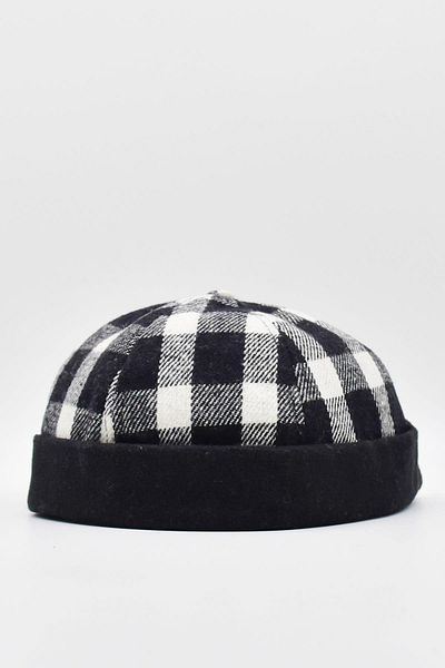 Külah Short Wool Beret Lumberjack Patterned Hipster Docker Hat