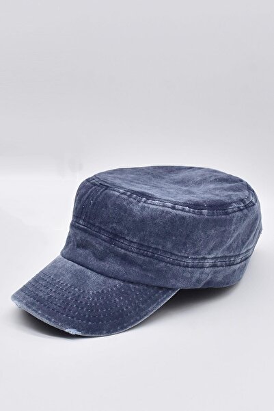 Külah Erkek Castro Şapka Kasket Eskitme Kep-Lacivert