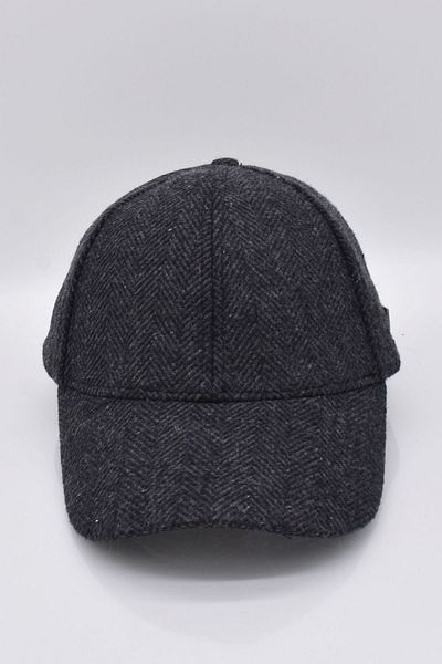 Külah Men's Wool Herringbone Cap Hat-grey