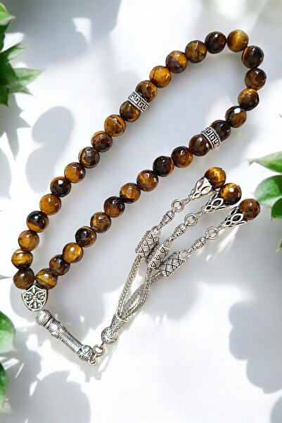 MGA DOĞAL TAŞ Tiger Eye Prayer Beads 33' Luxury Prayer Beads Γνήσια φυσική πέ...
