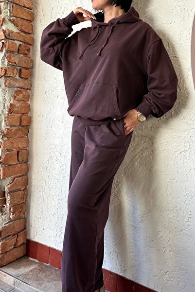 Suziş Women's Oversize Hooded Sweatshirt and Pants Set - Tk0083