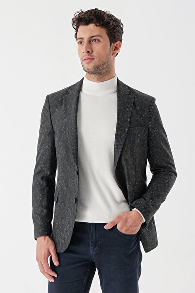 İmza Темно-зелений візерунок, моно комір, підкладка, подвійний розріз, 6 кишень, вузький крій, класичний піджак 1002235132
