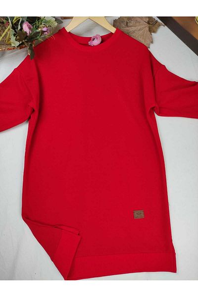 ALMİNA Two Yarn Cotton Combed Tesetures Tunic Sweatshirt