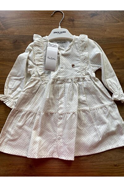 Pierre Cardin Kız Bebek Desenli Çıtçıtlı Elbise