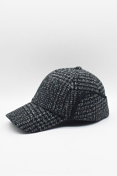 Külah Men's Patterned Wool Winter Ear Cap Baseball Hat