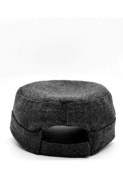 Külah Men's Winter Wool Cap Fidel Castro Hat-anthracite