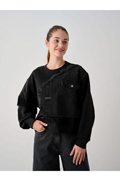 Zekids Hanorac sezonier pentru fete din denim cu 3 fire, cu buzunare Garni în...