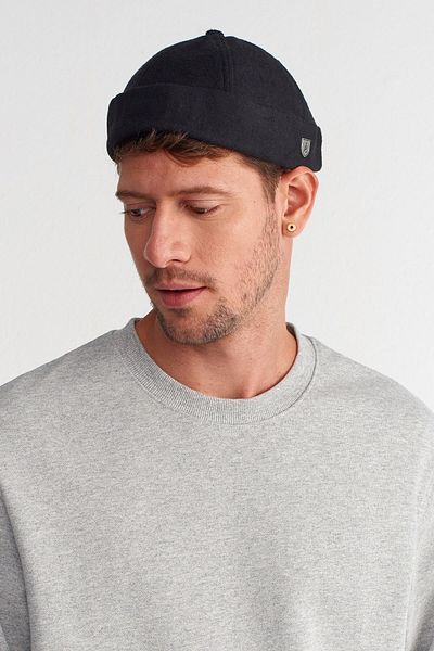 Külah Men's Street Style Wool Brimless Hat Docker Cap