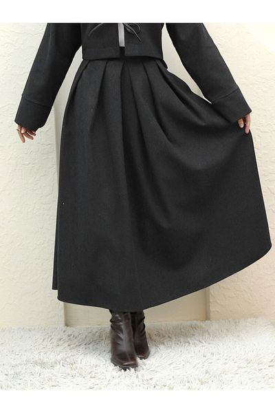 Modamorfo Pleated Zippered Skirt