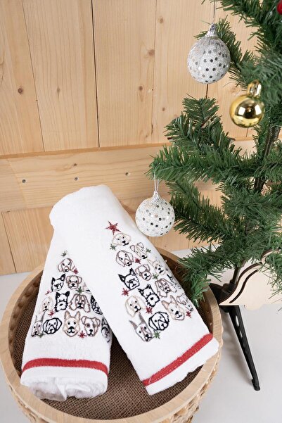 Baveno 100% бавовна, подвійний, 40x70 см, новорічний вишитий рушник/набір рушників