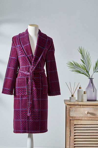 Özdilek Hawaiian Maro Velvet Shawl Collar Bathrobe