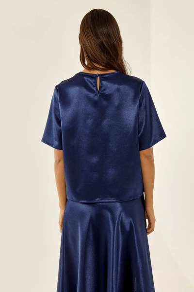 Hiccup Saten Bisiklet Yaka Bluz