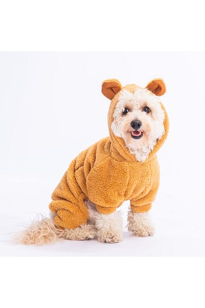 Pawstar Brown Koala Small Breed Plush Jumpsuit Dog Jumpsuit Dog Outfit Cat Outfit