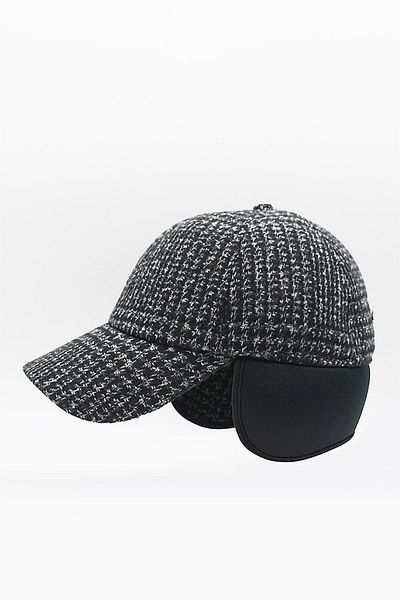 Külah Men's Patterned Wool Winter Ear Cap Baseball Hat