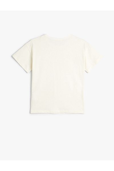 Koton Μπλουζάκι Cotton Crew Neck - Απλικέ πεταλούδας