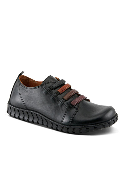 İNZE AYAKKABI Genuine Leather Black Casual Shoes Model Name: Zemrut