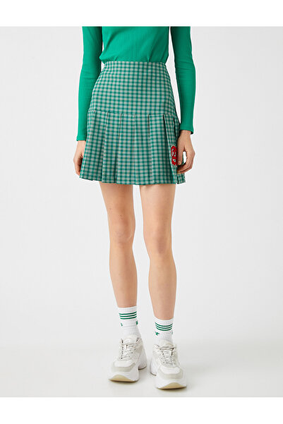 Koton Women's Green Pleated Skirt 2SAL70018IW