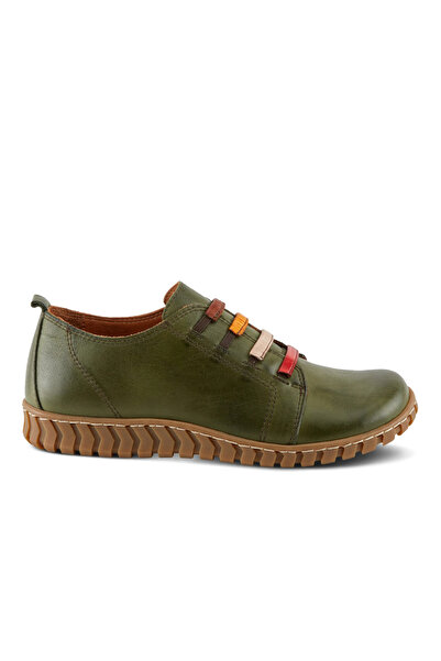 İNZE AYAKKABI Genuine Leather Green Casual Shoes Model Name: Zemrut