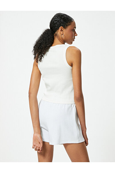 Koton Slogan Baskılı Atlet Bisiklet Yaka Kolsuz Slim Fit Pamuklu