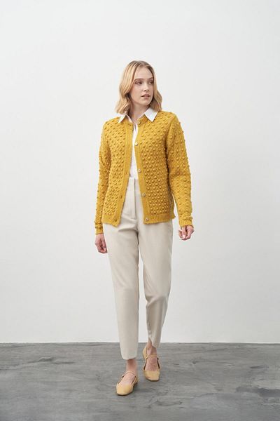 inspiration Betty Cardigan Mustard