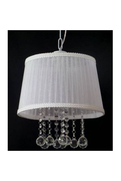 TEKAY AYDINLATMA White Stone Chandelier Bedroom White Fabric Stone Chandelier