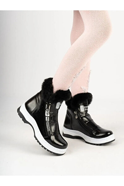 SPORTSWEAR33 Siyah Kışlık Tüylü Kız Çocuk Bot