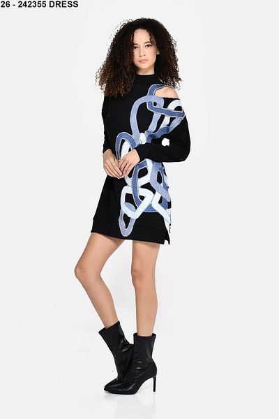DQMANE Asymmetrical Jewelled Design Dress
