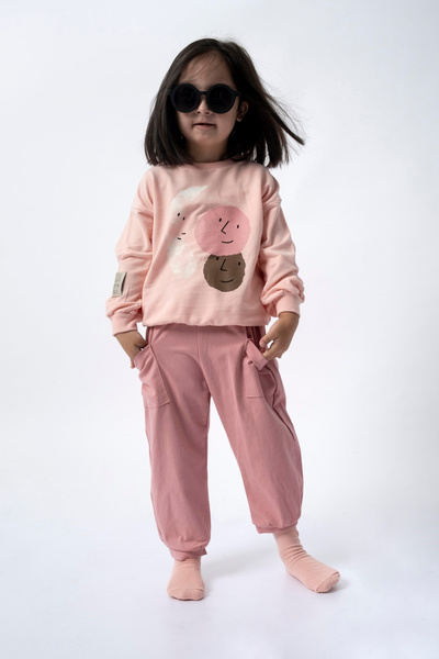 CreativeBebe Oversize Printed 2-Piece Set for Girls - Bottom Waist with Elastic Pockets