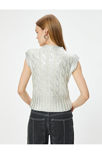 Koton Комір-стійка з металевою текстурою Suveter і тонкий облягаючий рукав