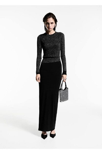 MANGO Woman Round Neck Glitter Sweater