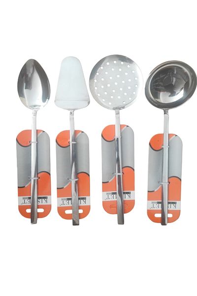 Kısmet Stainless Steel 4 Piece Serving Spoon Set
