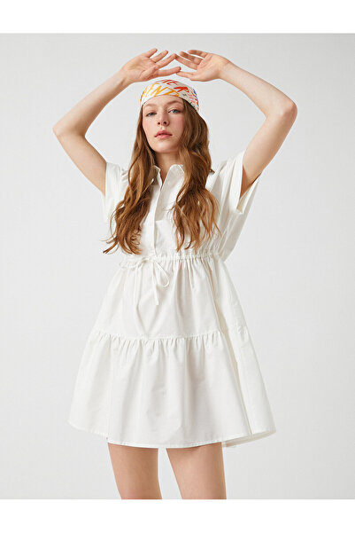 Koton Kurzärmliges Mini-Hemdkleid