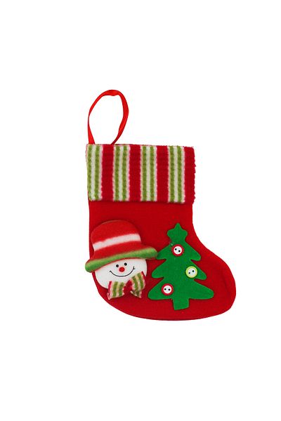 Yusuf Dirik YD Party Supplies Christmas Tree Ornament Snowman Figured Treeed Buttoned Socks 16X13 cm