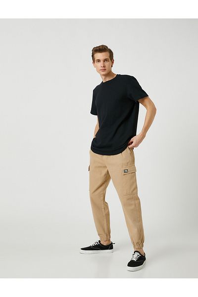Koton Jogger Cargo Pants with Pocket Detail and Lace Waist Cotton