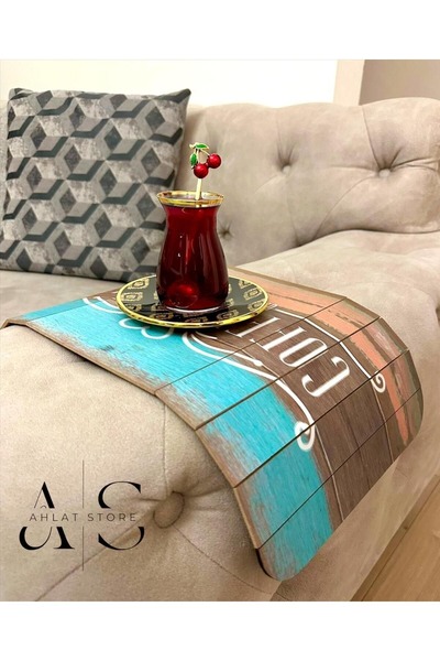 Asey Home Katlanabilir Ahşap Koltuk Kenarı Yan Sehpa Amerikan Servisi Portati...