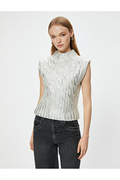 Koton Комір-стійка з металевою текстурою Suveter і тонкий облягаючий рукав