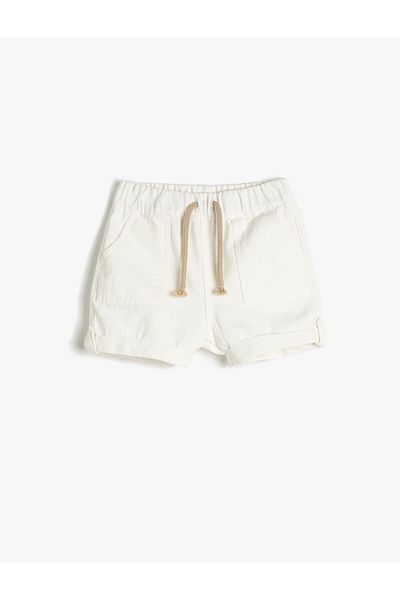 Koton Cotton Tie Waist Shorts - Pocketed