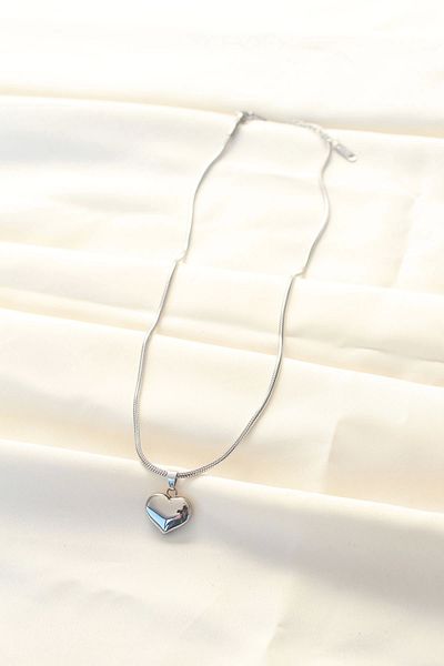 Store 316L Steel Silver Color Heart Necklace