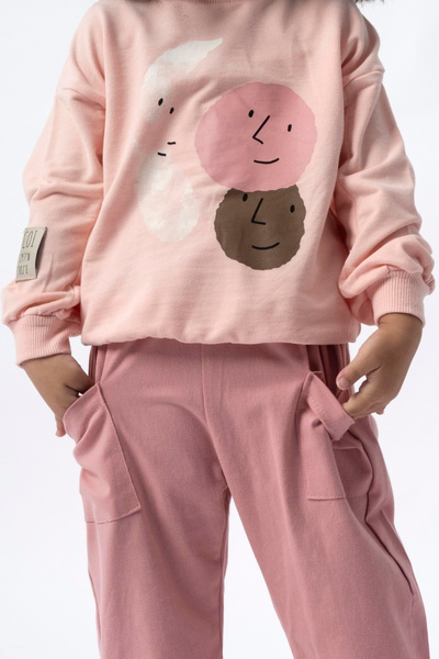 CreativeBebe Oversize Printed 2-Piece Set for Girls - Bottom Waist with Elastic Pockets