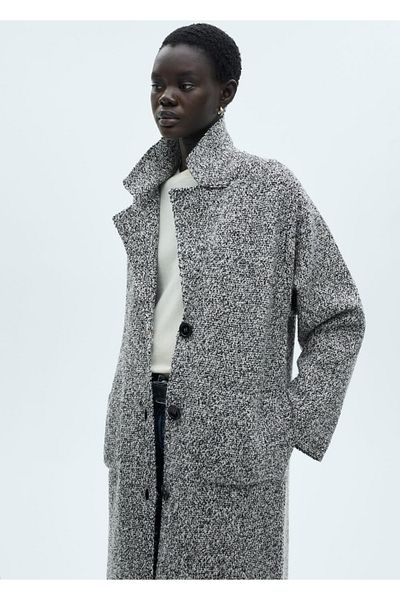 MANGO Woman Pardesiu - țesătură cu glisare cu design elegant