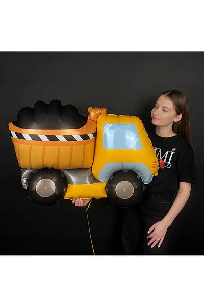 Laviyosa Yellow Truck Foil Balloon